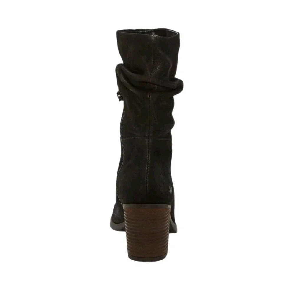 NWOT Lucky Brand 6 Bitsie Suede Leather Ruched Slouch Ankle Boots Black MSRP 120